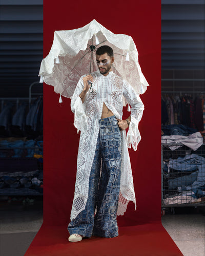 Blue Geometry Jeans
