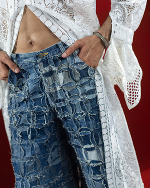 Blue Geometry Jeans
