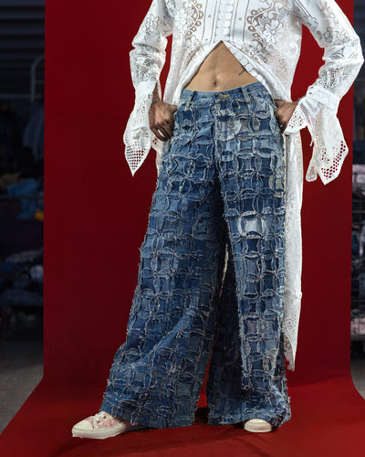 Blue Geometry Jeans
