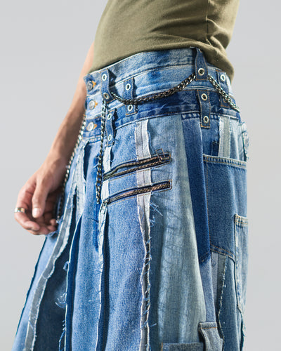 Striped Balloon Denim Jeans