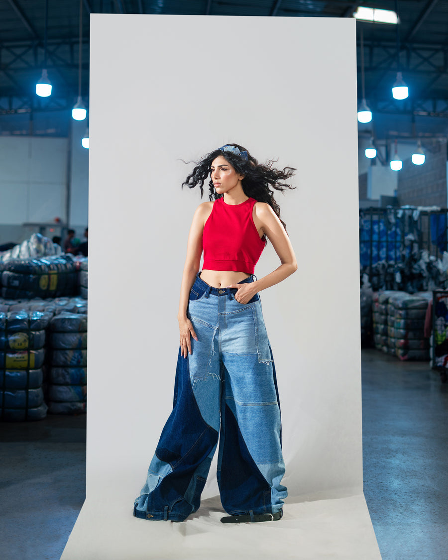 Upside-Down Denim Jeans