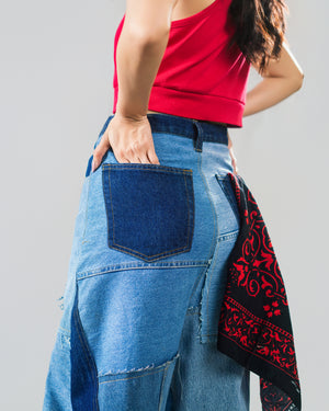 Upside-Down Denim Jeans