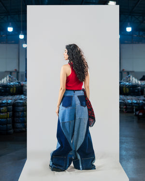 Upside-Down Denim Jeans