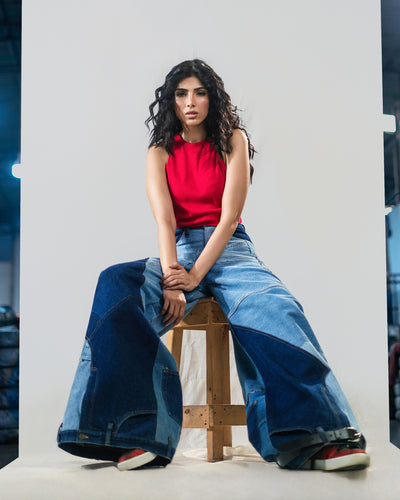 Upside-Down Denim Jeans