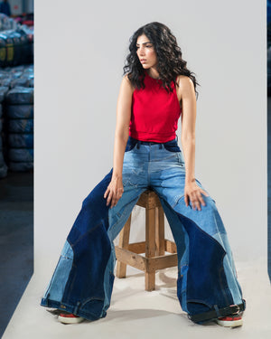 Upside-Down Denim Jeans