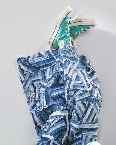 Strip Mosaic Denim Jeans