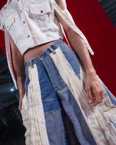 White Currents Wide-Leg Jeans