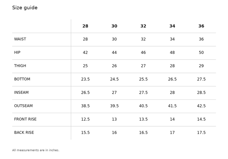 Laser Printed Wide-Leg Jeans Size Chart