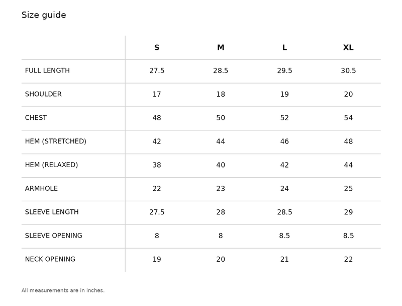 Zero Hour Bomber Jacket Size Chart