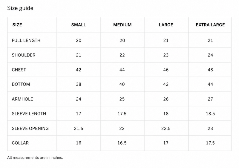 Interlace Cropped Jacket Size Chart